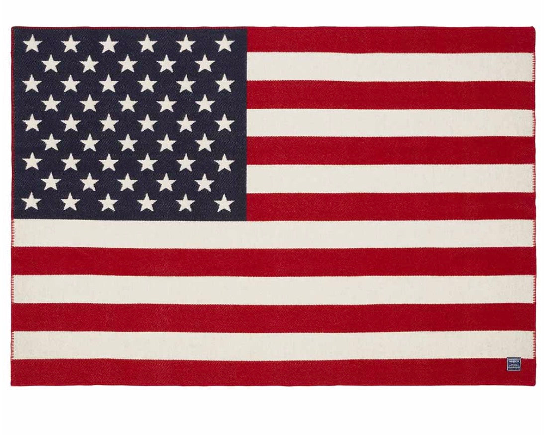 American Flag Wool Throw Blanket