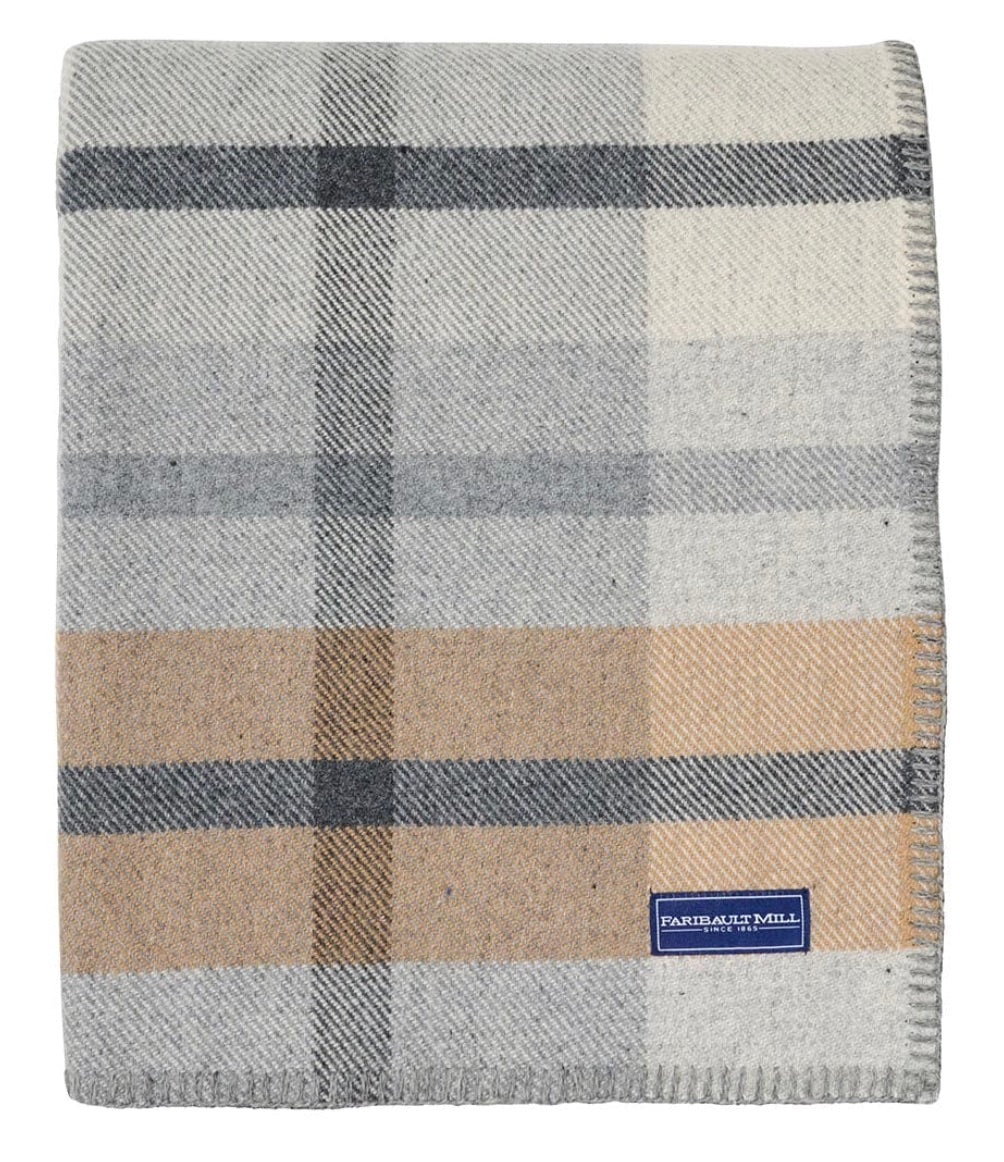 Northfield Plaid Wool Throw Blanket