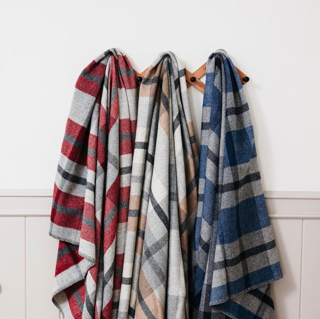 Northfield Plaid Wool Throw Blanket