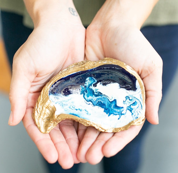 Ocean Gilded Oyster Jewelry Dish