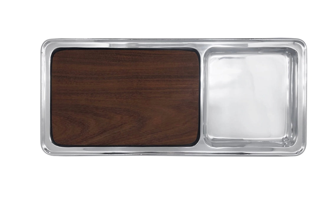 Cheese and Cracker Server with Dark Wood Insert