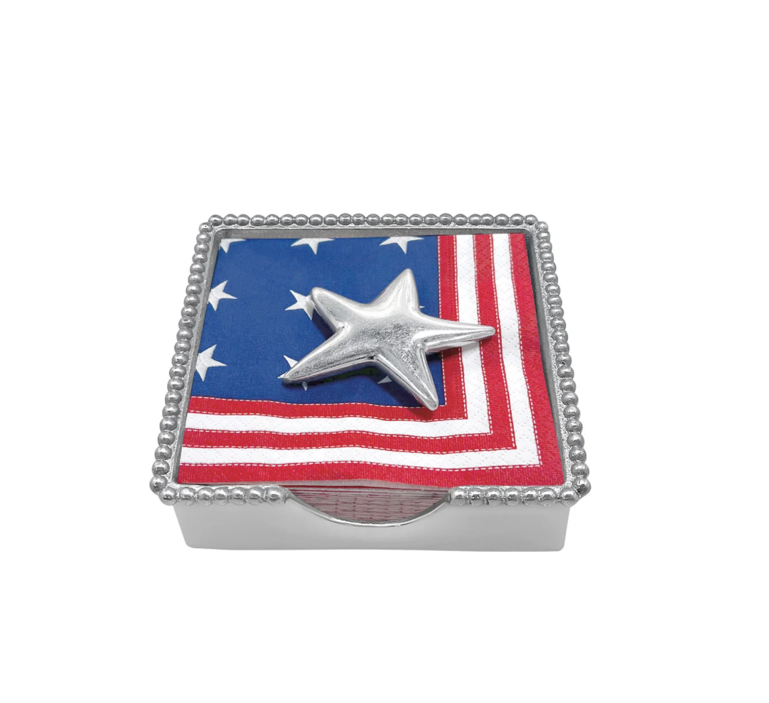 Stars & Stripes Star Beaded Napkin Box Set