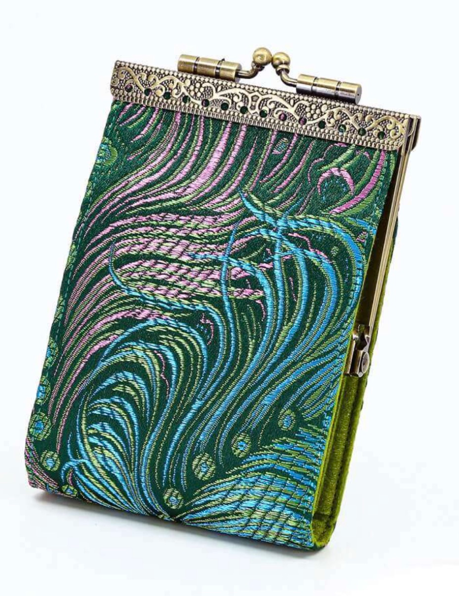 Card Holder with RFID Protection, Peacock