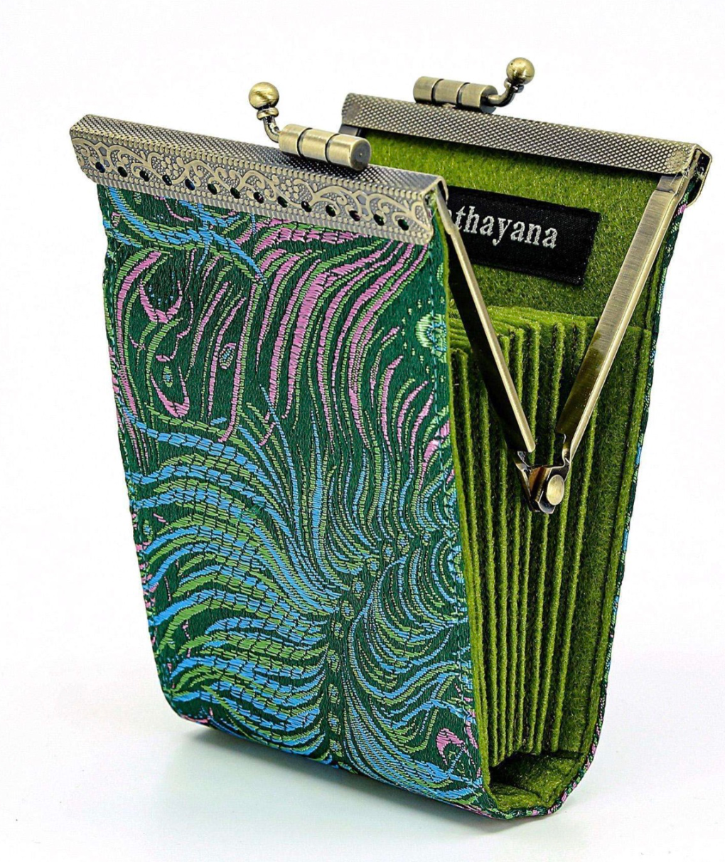 Card Holder with RFID Protection, Peacock