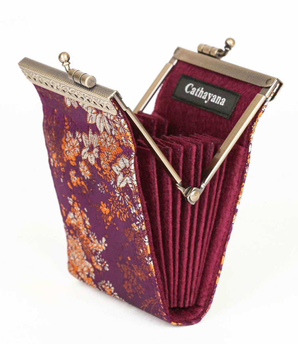 Small Floral Brocade Card Holder with RFID