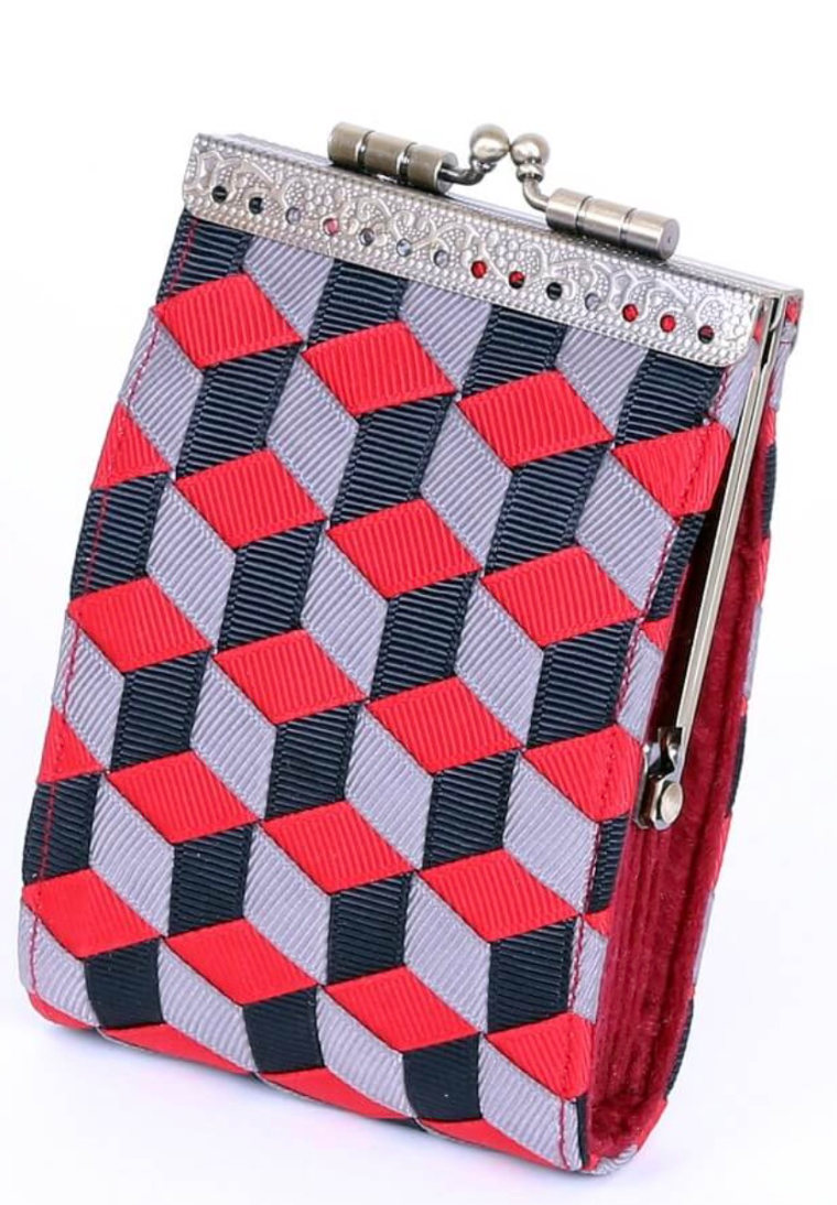 Ribbon Weaving Card Holder, Credit Card Wallet