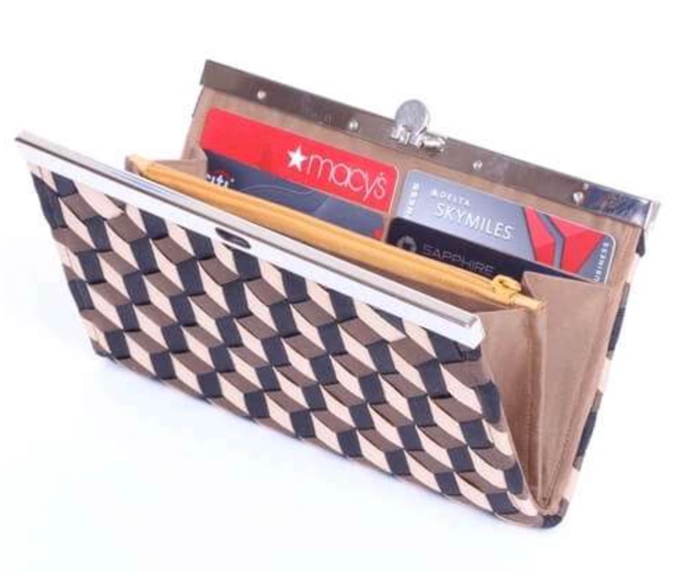 Geometric Woven Ribbon Wallet