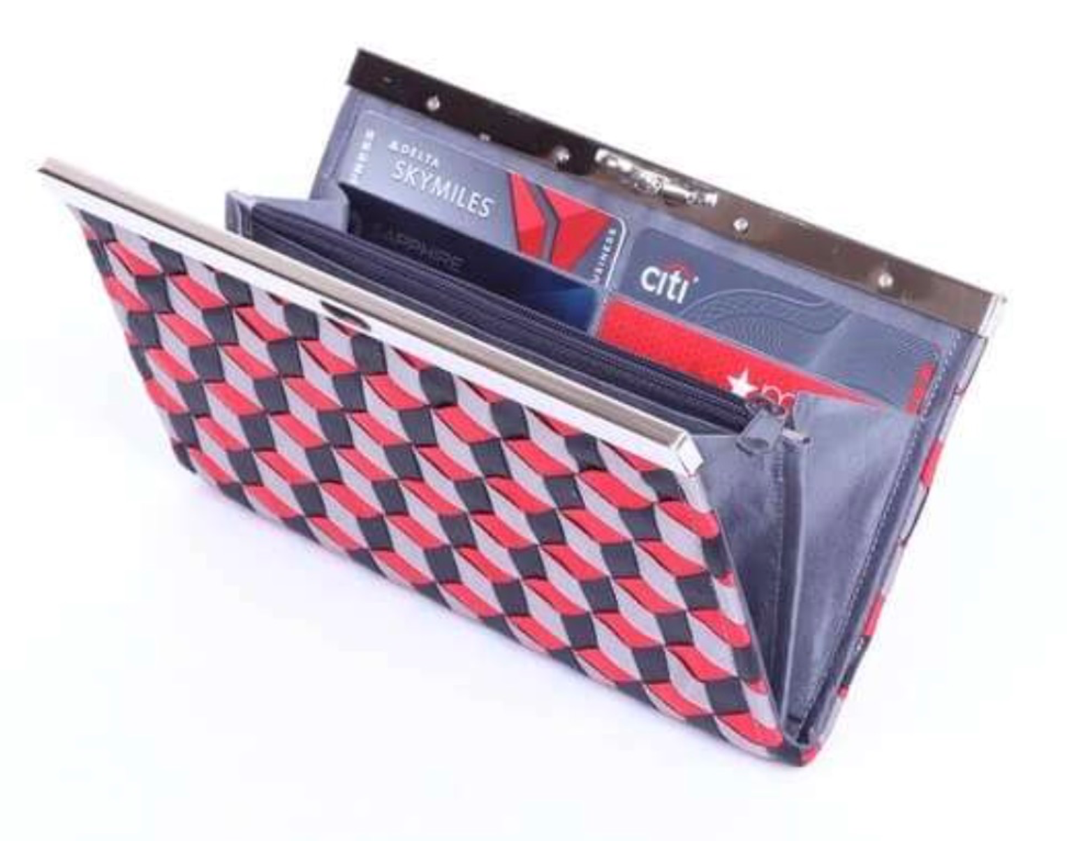 Geometric Woven Ribbon Wallet