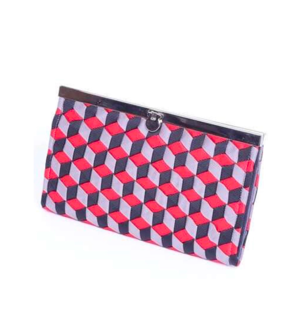 Geometric Woven Ribbon Wallet