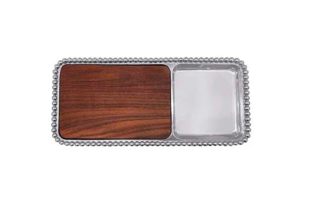 Cheese and Cracker Server with Dark Wood Insert