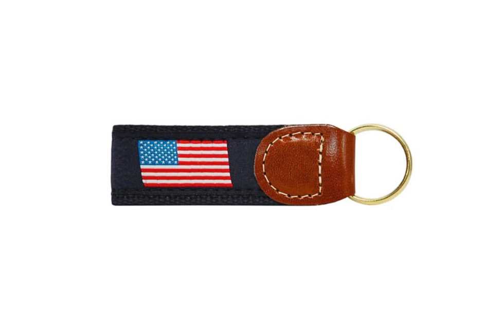 American Flag Ribbon Key Fob