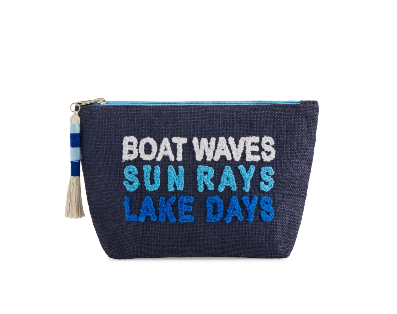 Navy "Lake Days" Zip Pouch