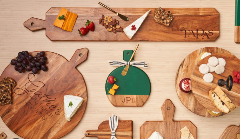 Acacia Heirloom Board Skinny w/ Gold Spreader & Ribbon | Thankful | 34 x 6"