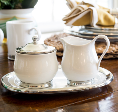 Tilghman Sugar & Creamer Set on Tray