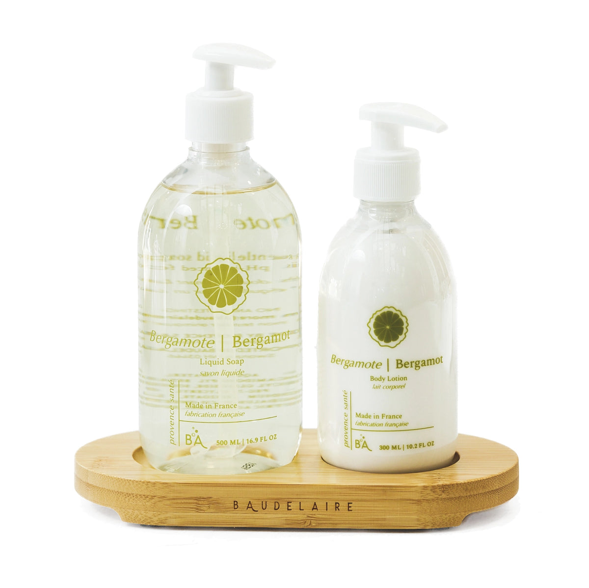 Baudelaire Bamboo Tray Soap & Lotion Sets