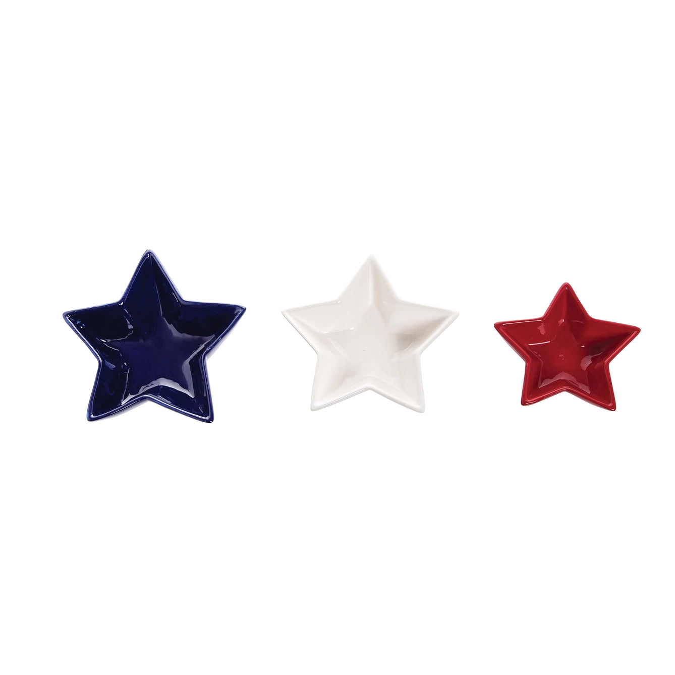 Patriotic Star Shaped Nesting 4th of July Bowls - Set of 3