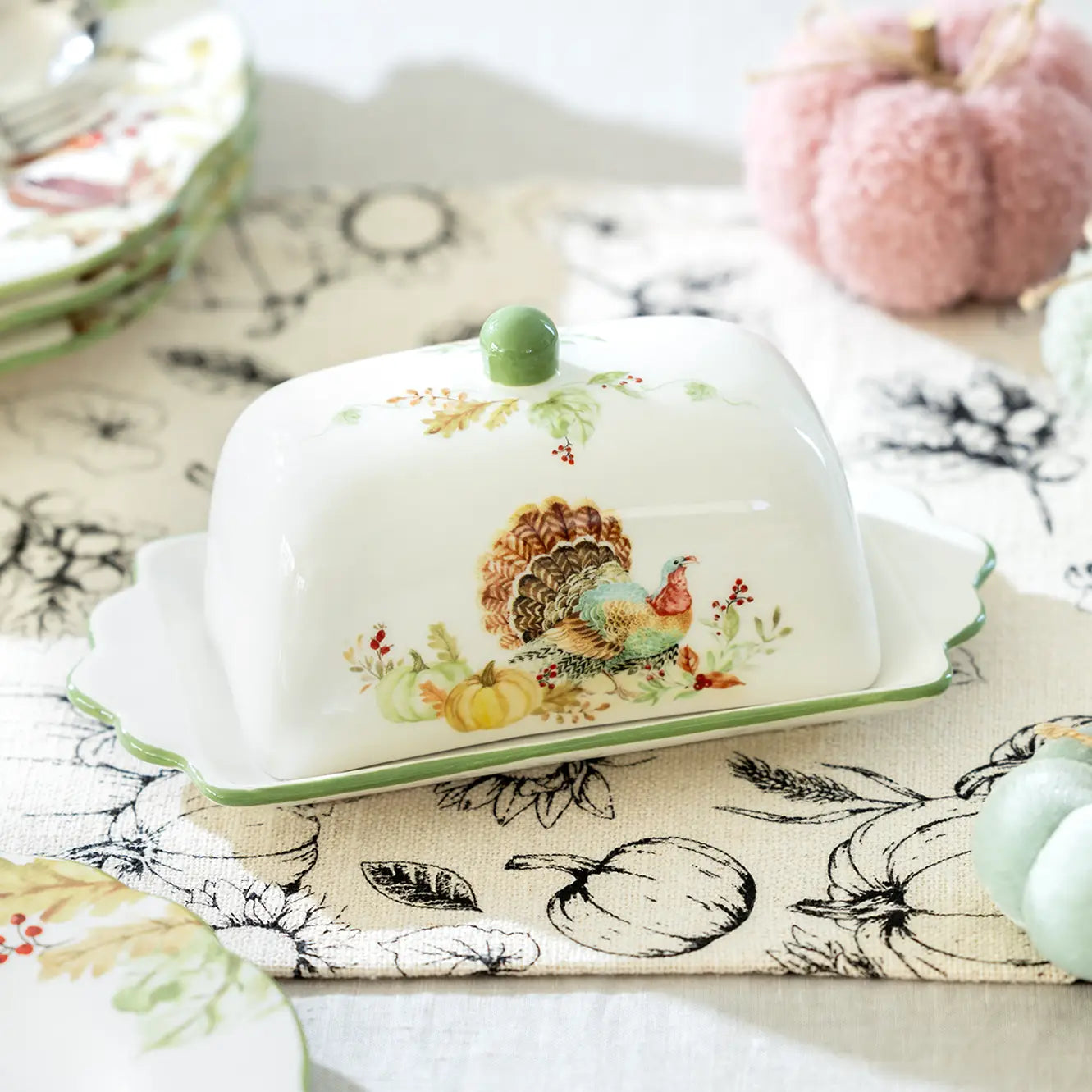 Turkey Autumn Harvest Butter Dish