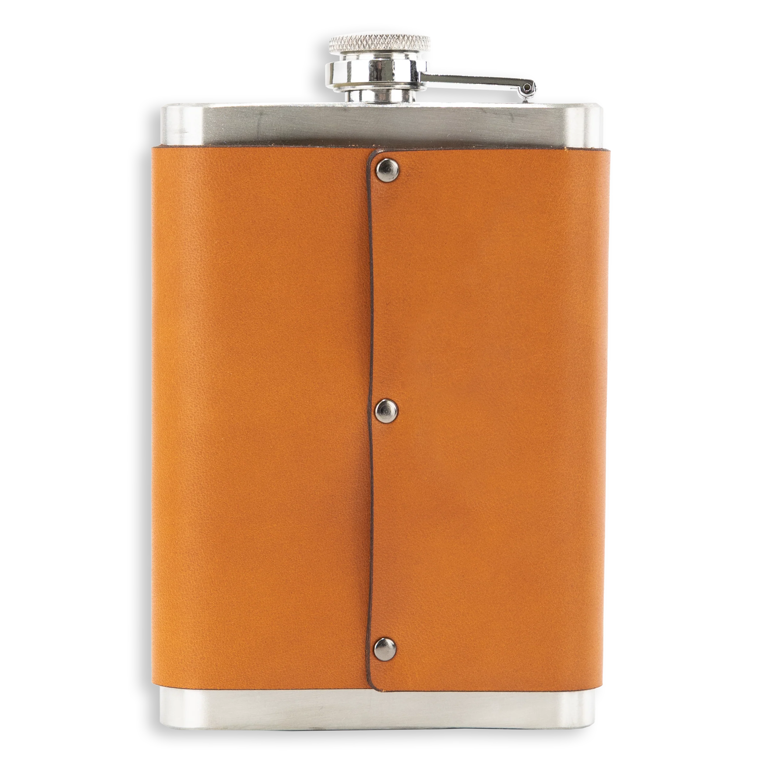 Customizable Leather Wrapped 8 oz Flask