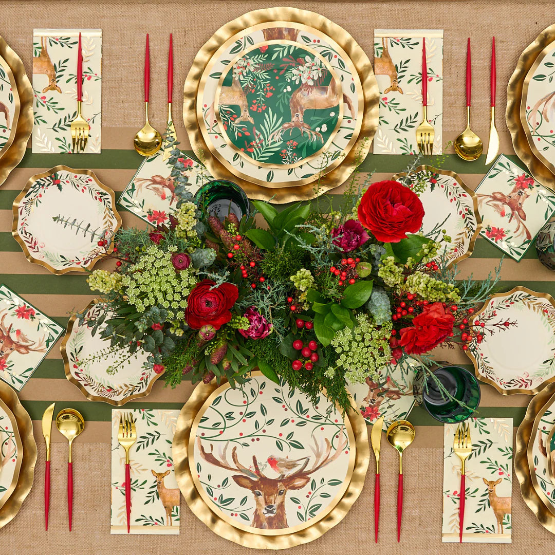 Holiday Guest Towels & Ceramic Tray Set