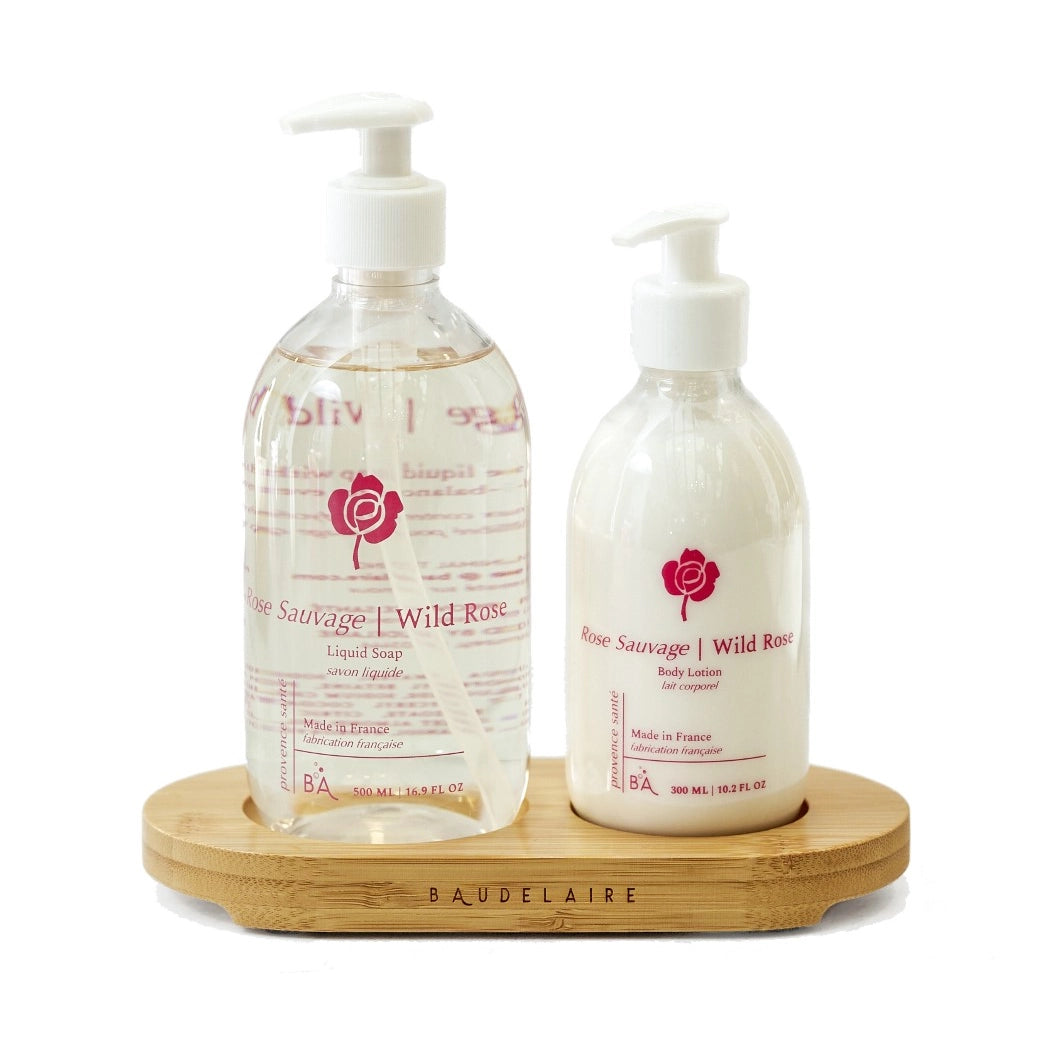 Baudelaire Bamboo Tray Soap & Lotion Sets