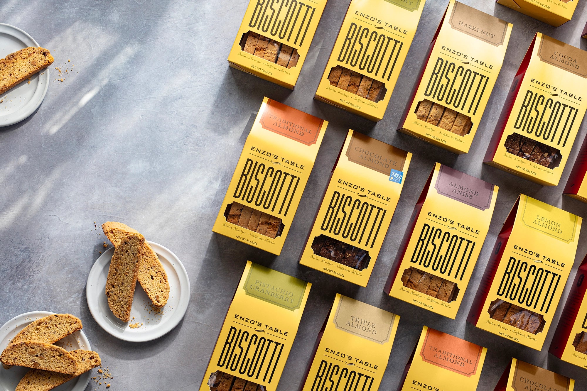 8 oz Box Cocoa Hazelnut Biscottis