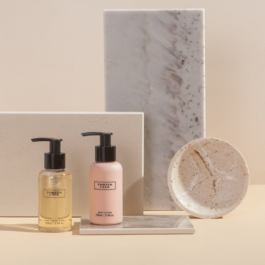 The Rose Blush Portus Cale Signature Travel Set