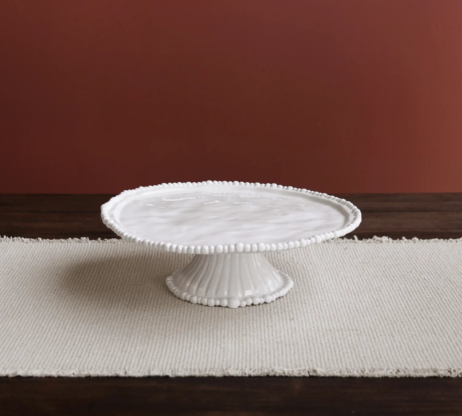 White Vida Alegria Pedestal Cake Plate
