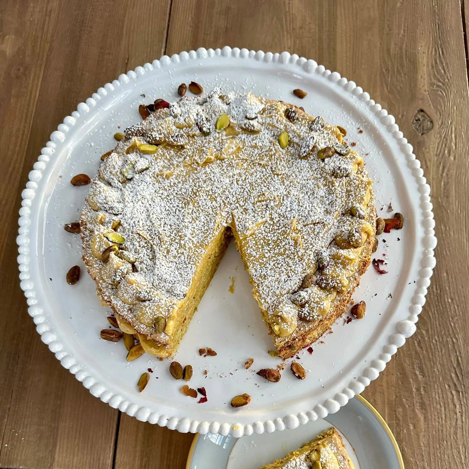 White Vida Alegria Pedestal Cake Plate