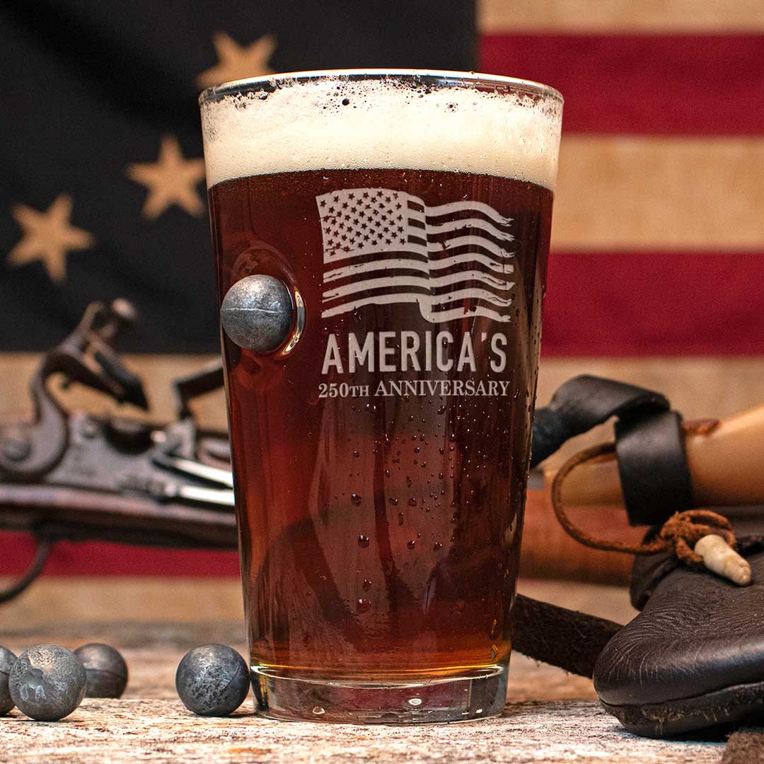 Benshot 250th Anniversary Musket Pint Glass