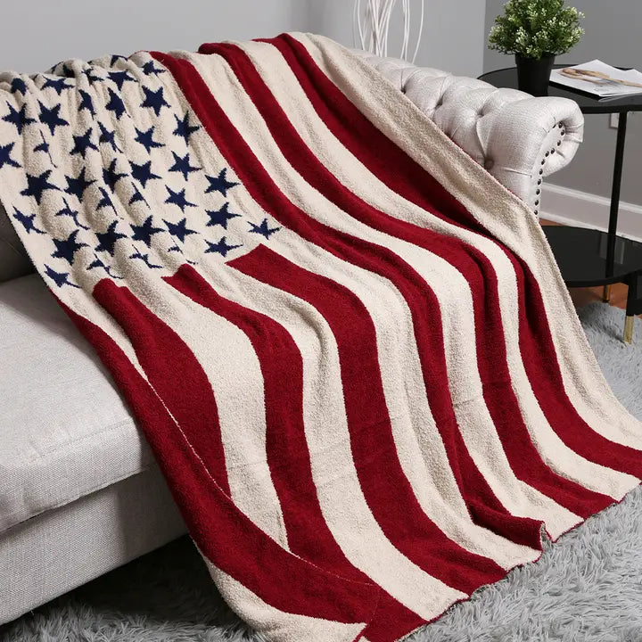 American Flag Design Cozy Soft Throw Blanket