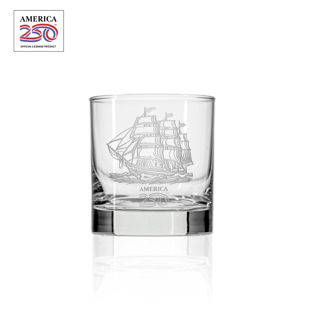 America250™ Tall Ship 10oz On the Rocks Whiskey Glass