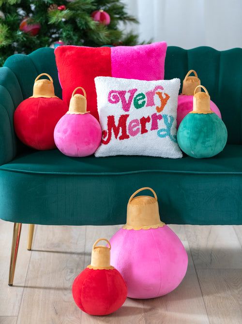 Shiraleah Merry Pink Bauble Medium Pillow