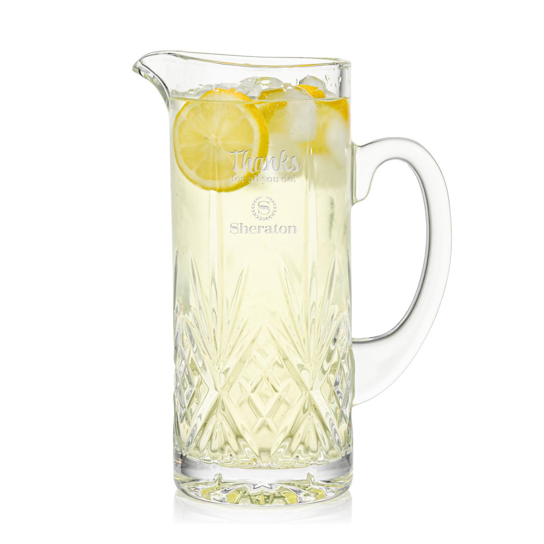 Custom Pitcher & Coupe Cocktail Glasses Set