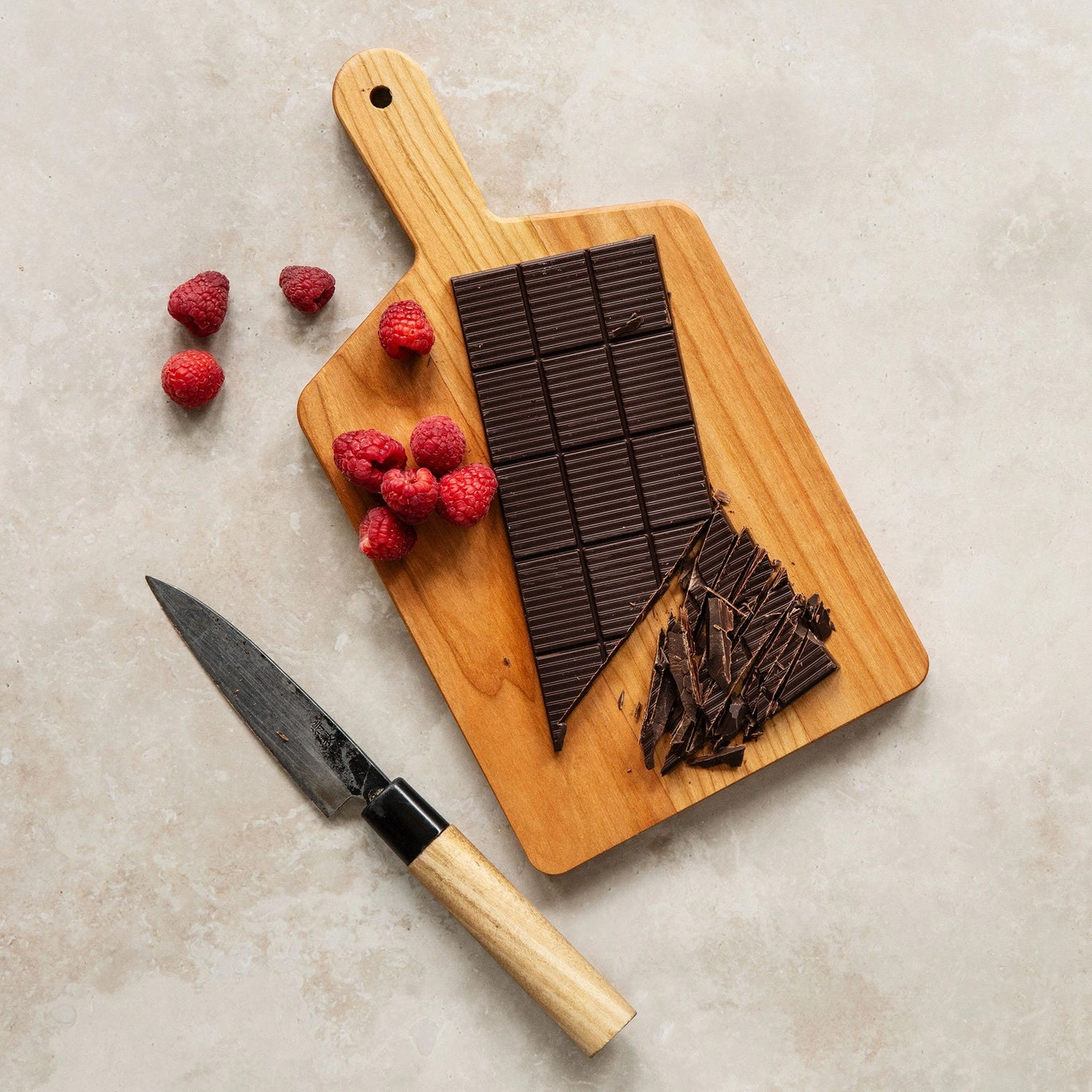 Cherry Wood Rectangle Cheese Board with Handle