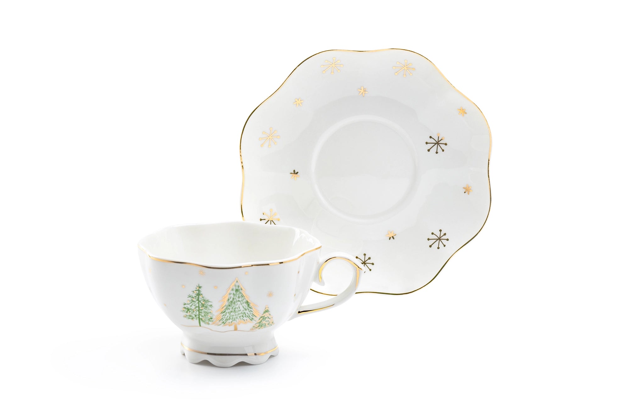 Christmas Pine Trees Fine Porcelain Tea Set