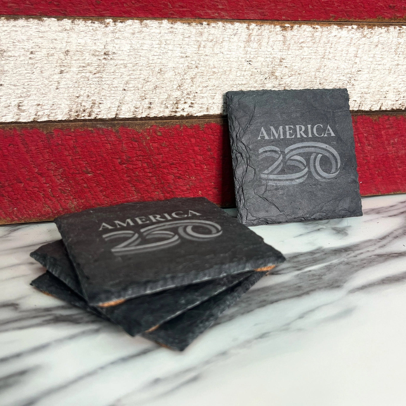 America 250 Slate Coasters, Set of 4