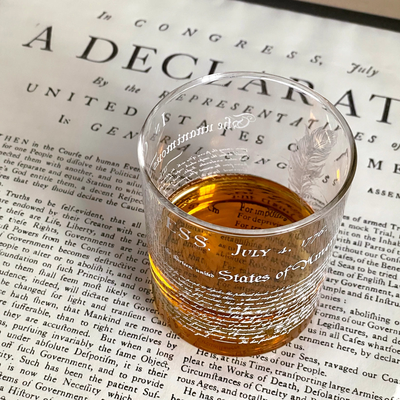 Declaration of Independence Whiskey Glass