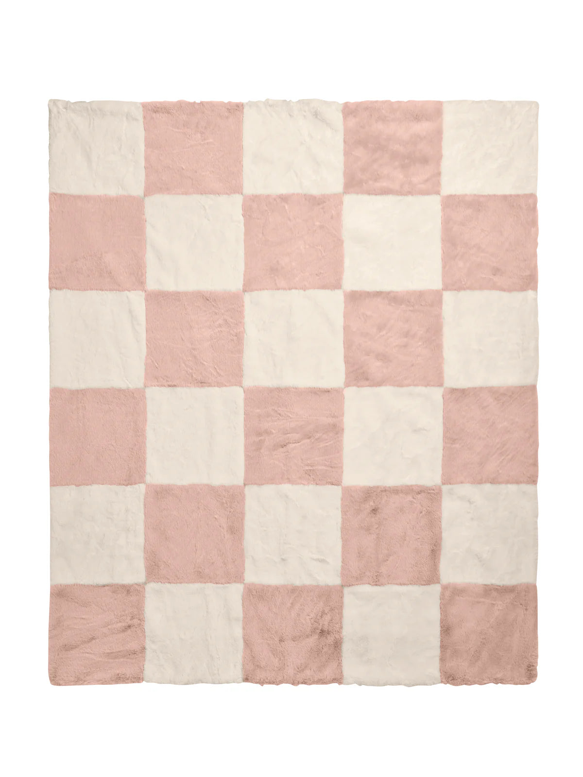 Check Faux Fur Throw