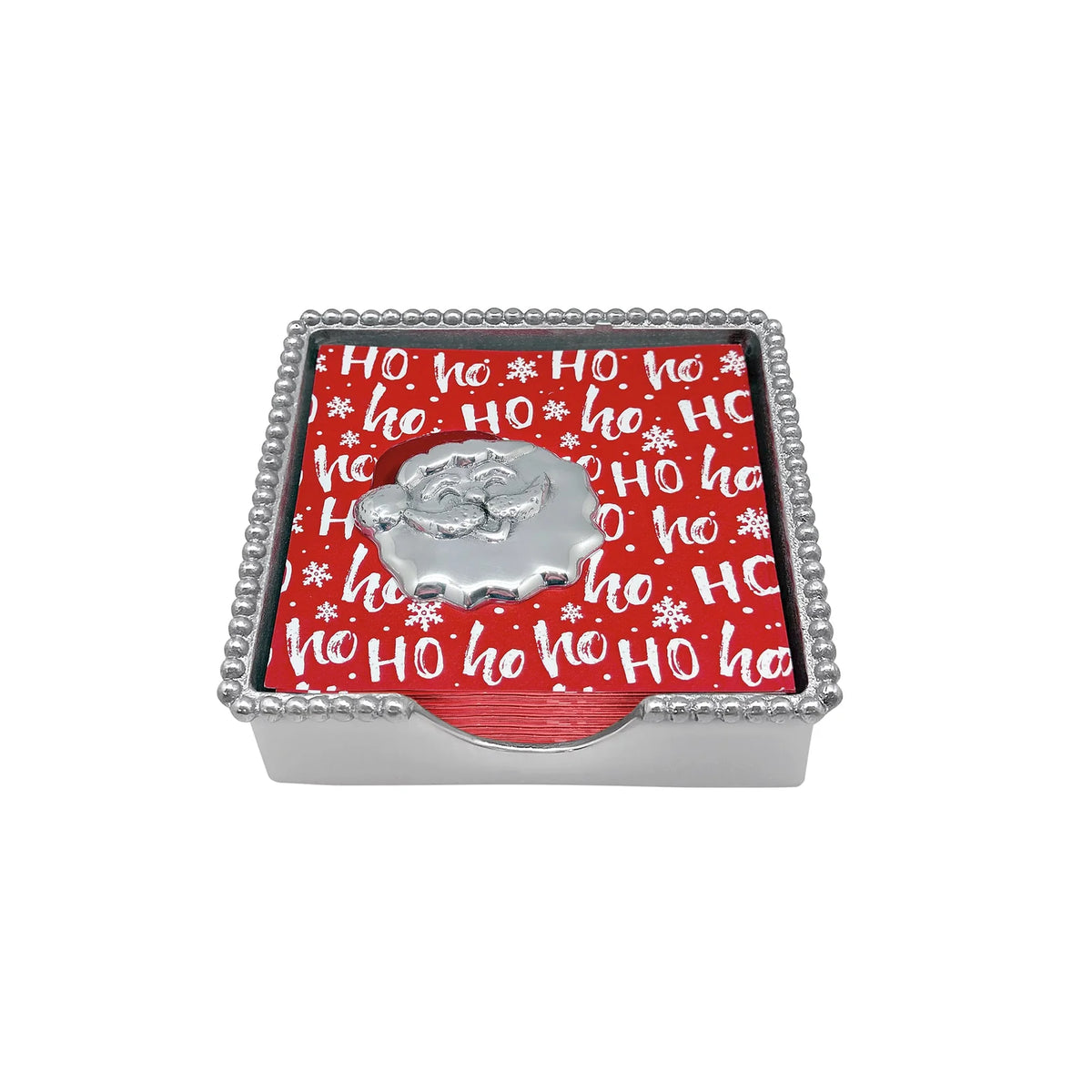 Mariposa Happy Santa Beaded Napkin Box Set