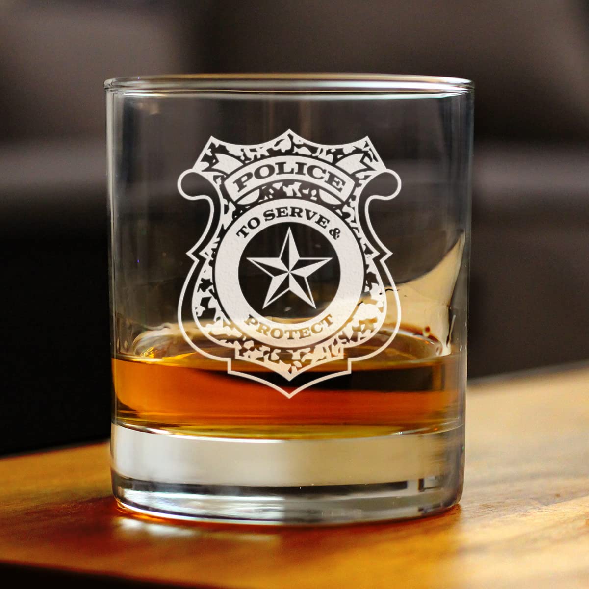 Thin Blue Line Police Rocks Glass Set