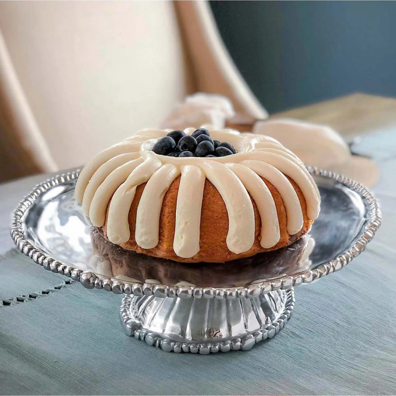 Pedestal Organic Pearl Nova Round Platter - Thumbnail 5