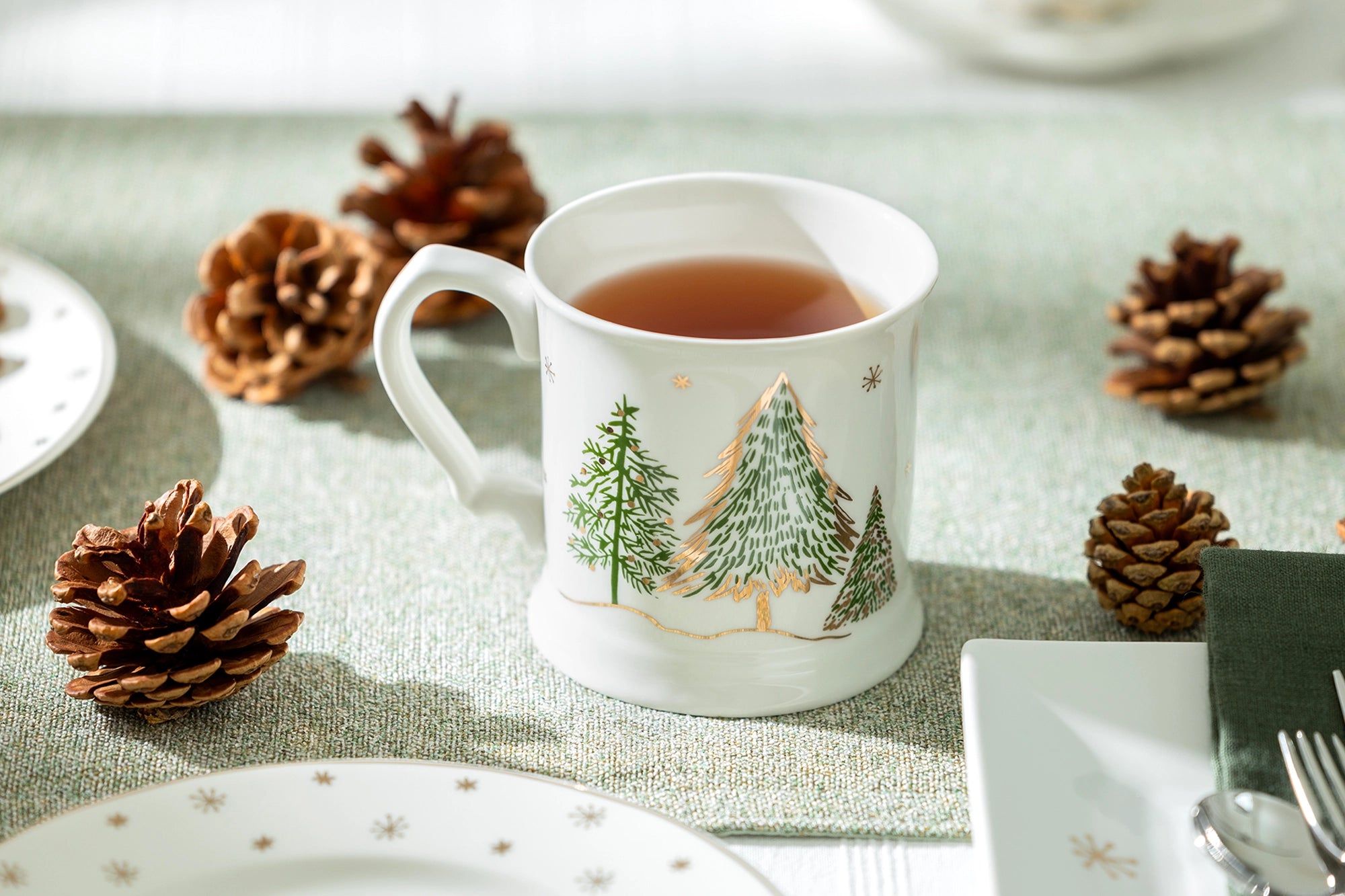Christmas Pine Trees Fine Porcelain Mug