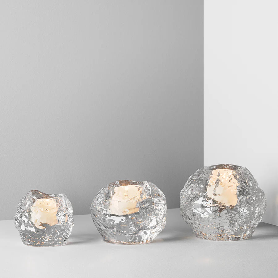 Glass Snowball Votive
