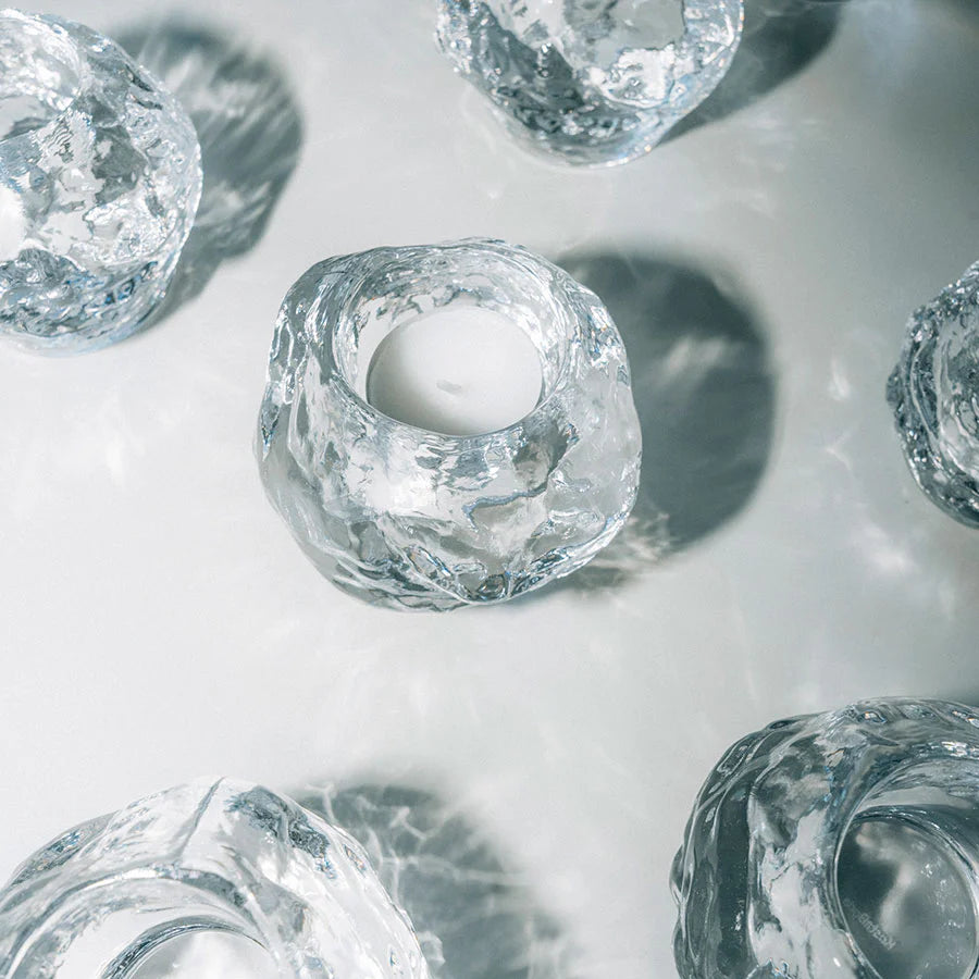 Glass Snowball Votive