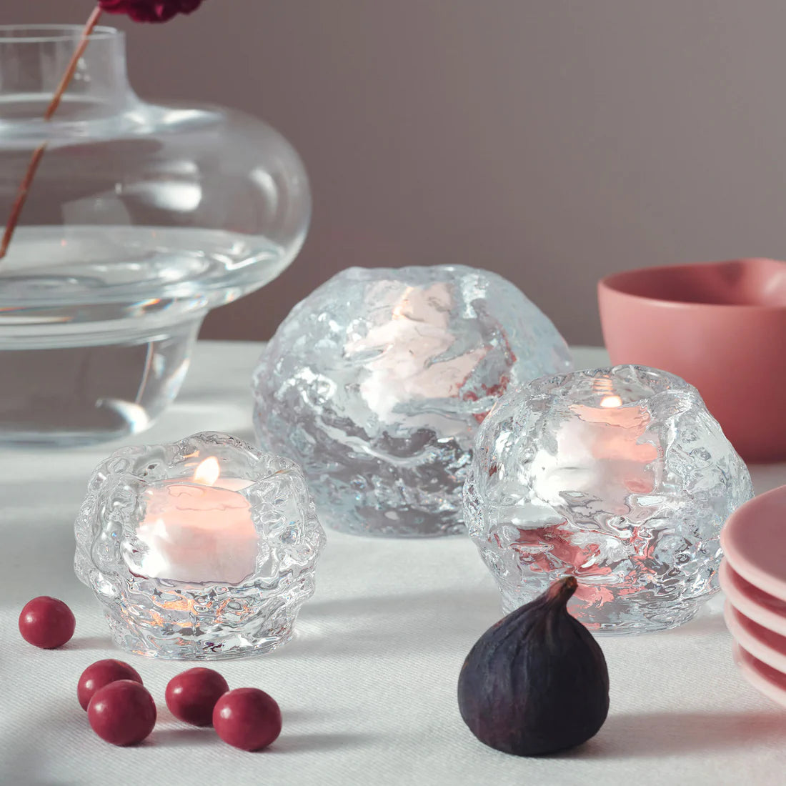 Glass Snowball Votive