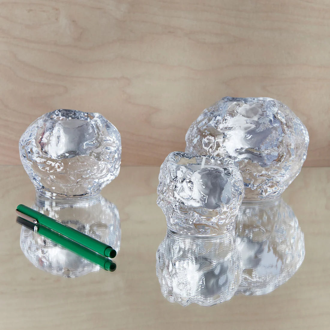 Glass Snowball Votive