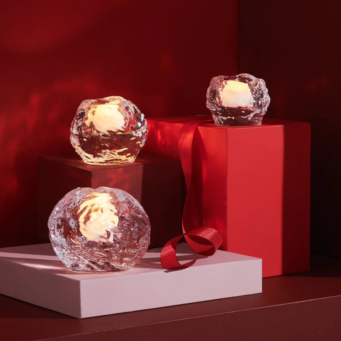 Glass Snowball Votive