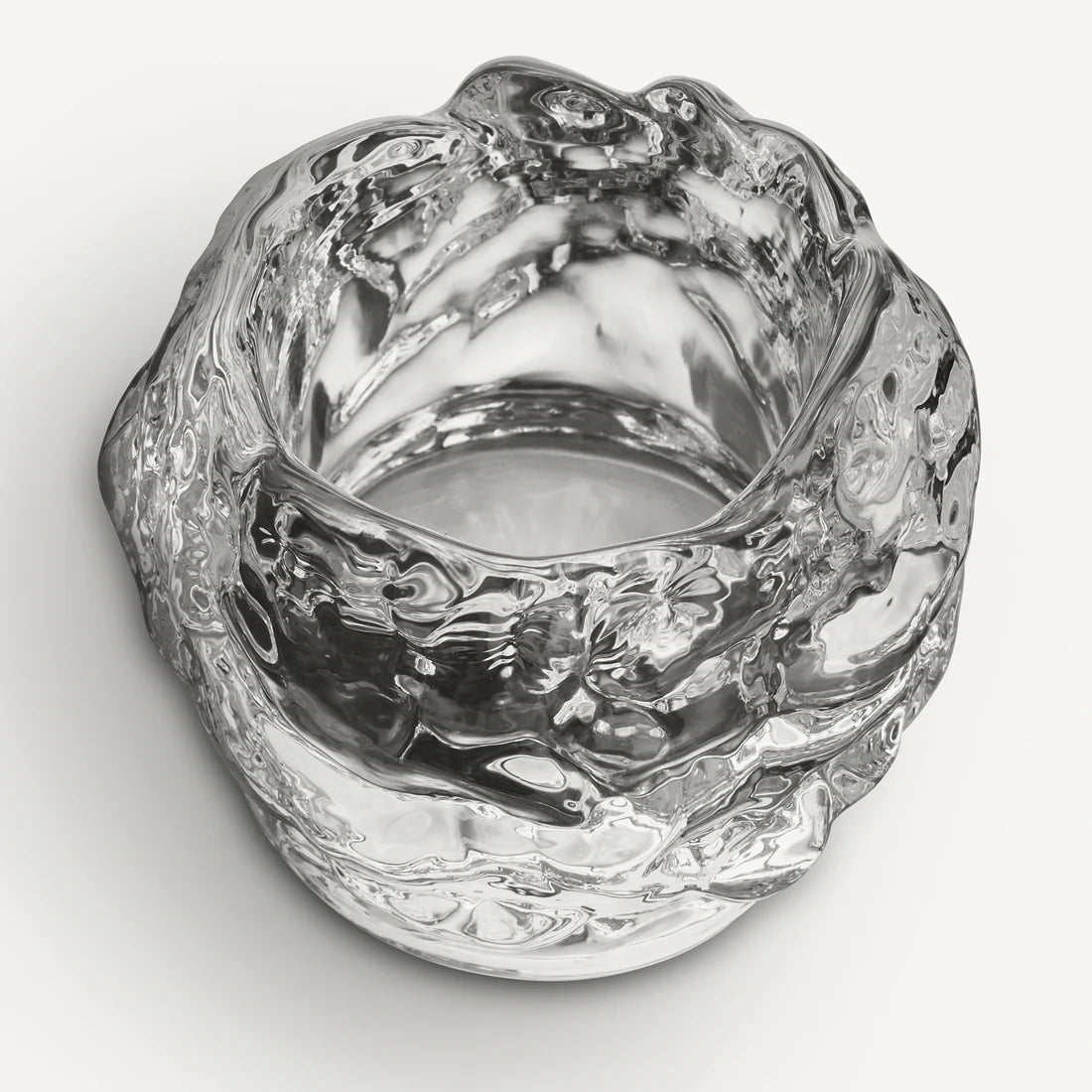 Glass Snowball Votive