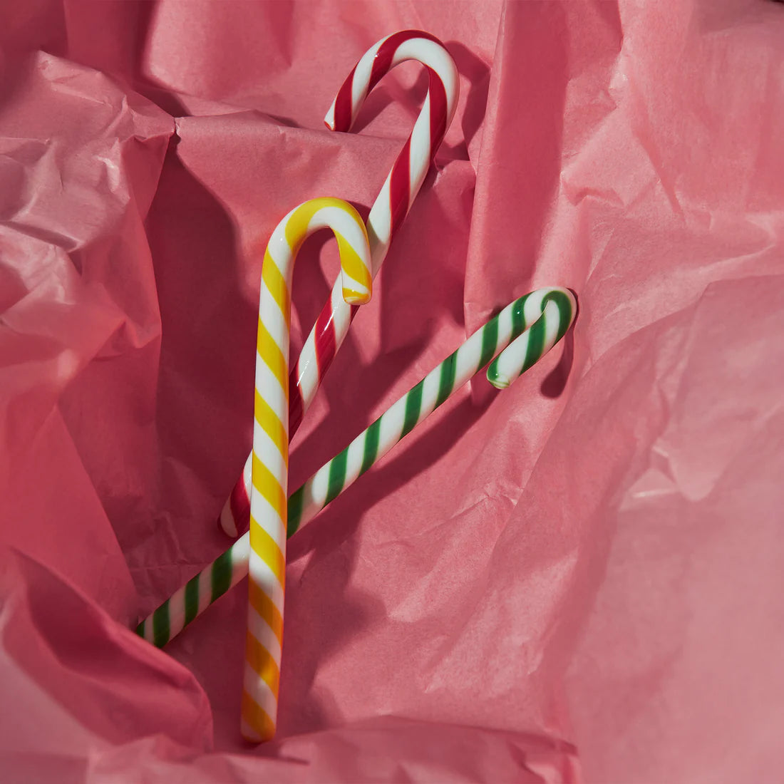 Glass Polka-Stripe Candy Canes