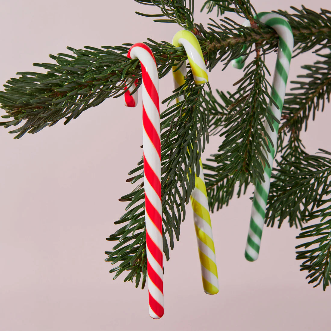 Glass Polka-Stripe Candy Canes